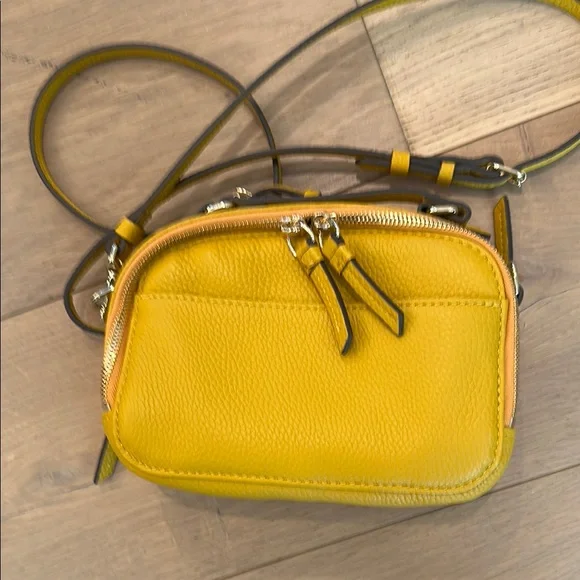 Dooney & Bourke Yellow and Brown Crossbody Bag with Adjustable Strap - Picture 3 of 4